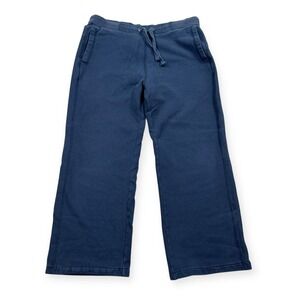 Roots 73 Athletics Sweatpants Men's Medium Blue Fleece Wide Leg Baggy Relaxed